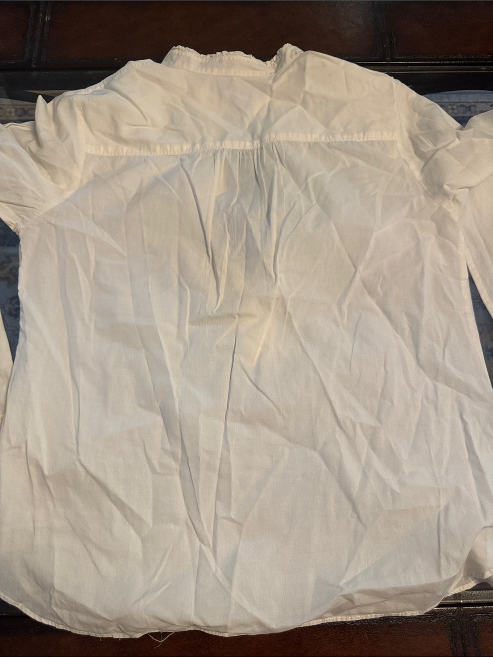 J. Crew Cream Ruffle-Placket Lightweight Tunic - Picture 7 of 7